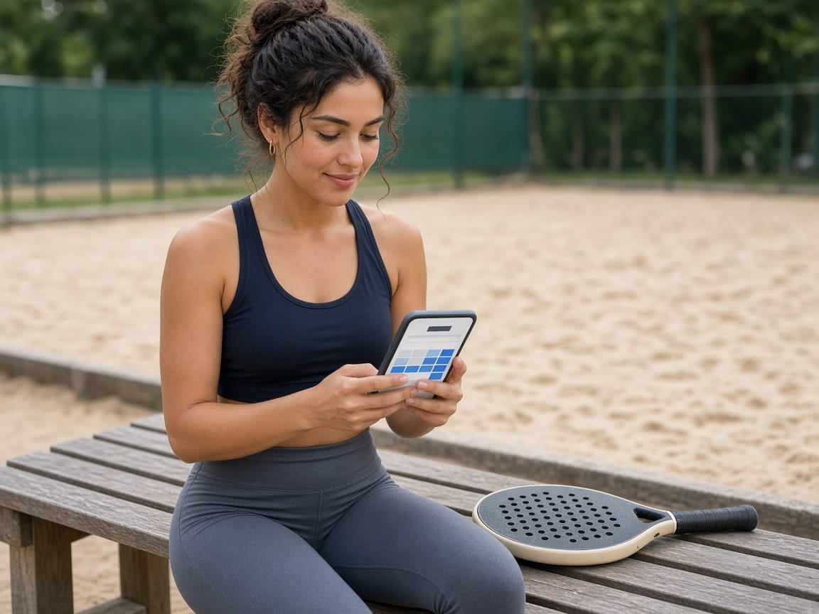 Jogador reservando horário de quadra pelo celular