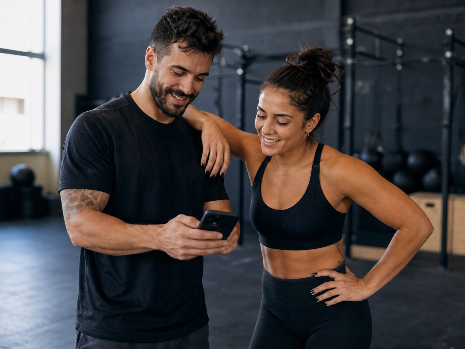 Atleta recebendo notificação de treino no celular