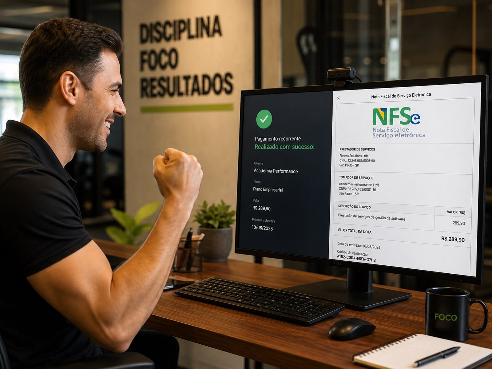 Emissão de NFS-e no padrão nacional integrada ao financeiro Admin Fit